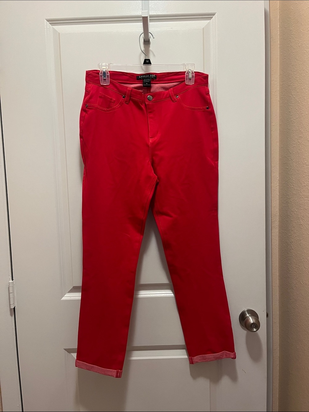 (NWT) Savage Art stretch Vibrant Red Cropped Ankle Jeans
